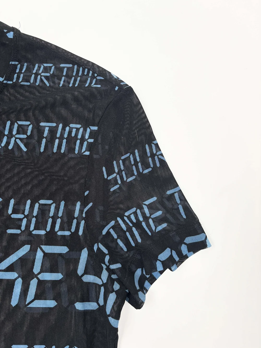 Moschino take your time print mesh top — JAMES VELORIA